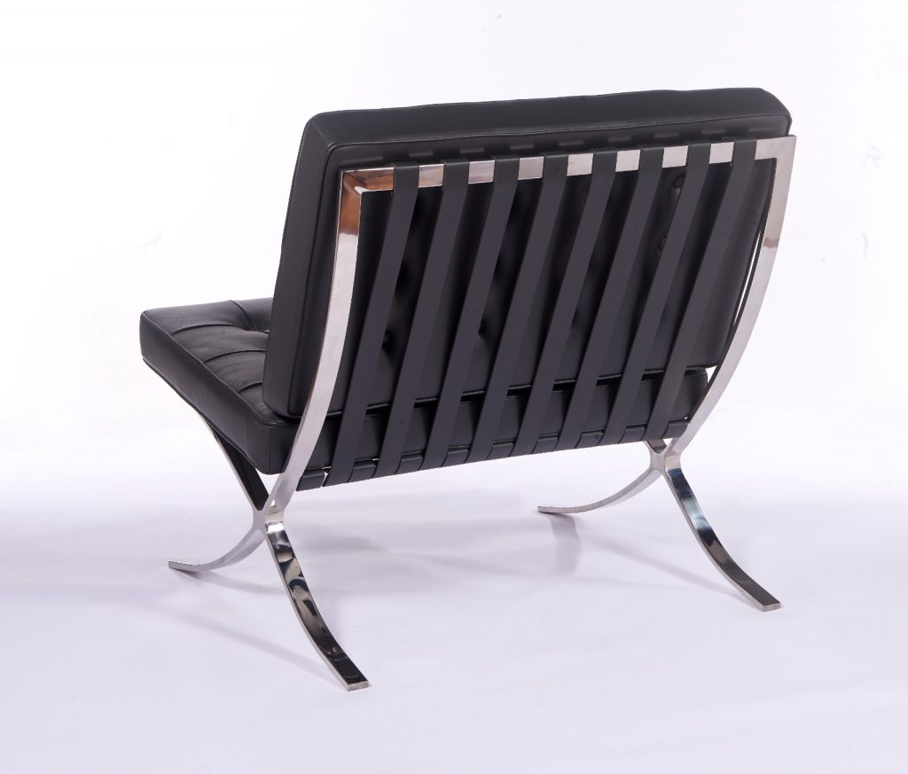 Premium Barcelona Chair Dark Grey - Mies Van Der Rohe Replica